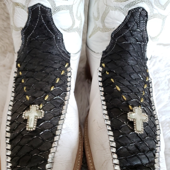 Vintage Mexican Western Boots 3x toe - Picture 8 of 15